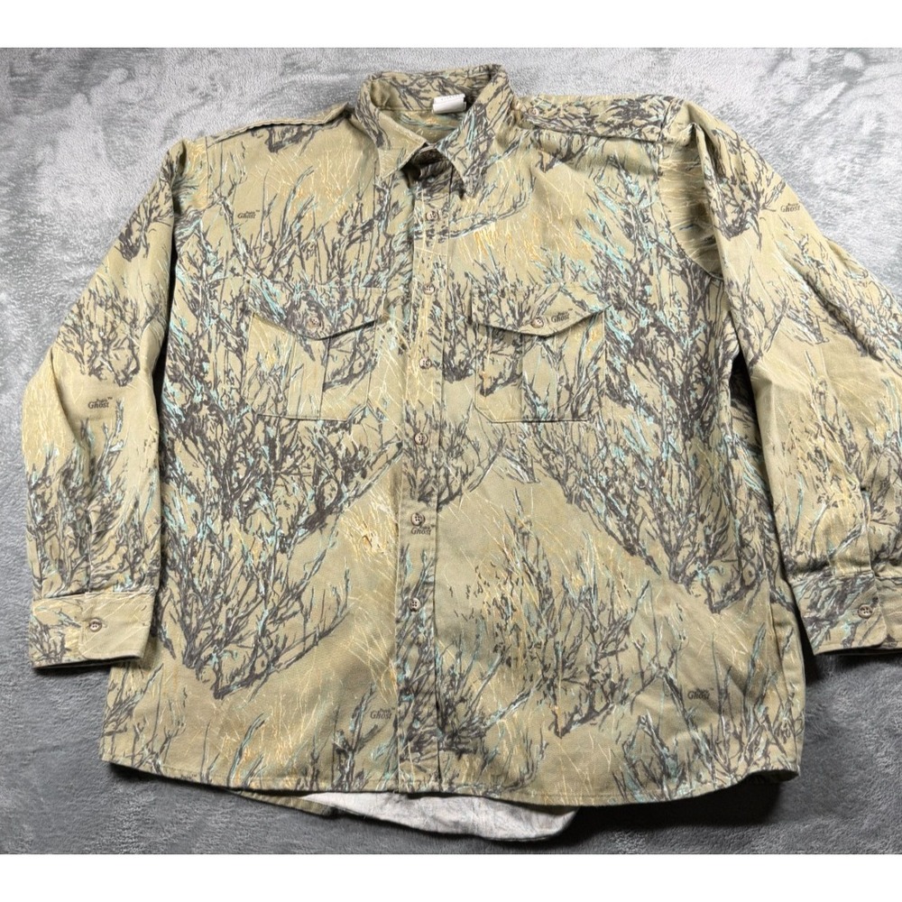 Vintage Montana Camo Inc Prairie‎ Ghost Shirt Men's XL Made USA Hunting